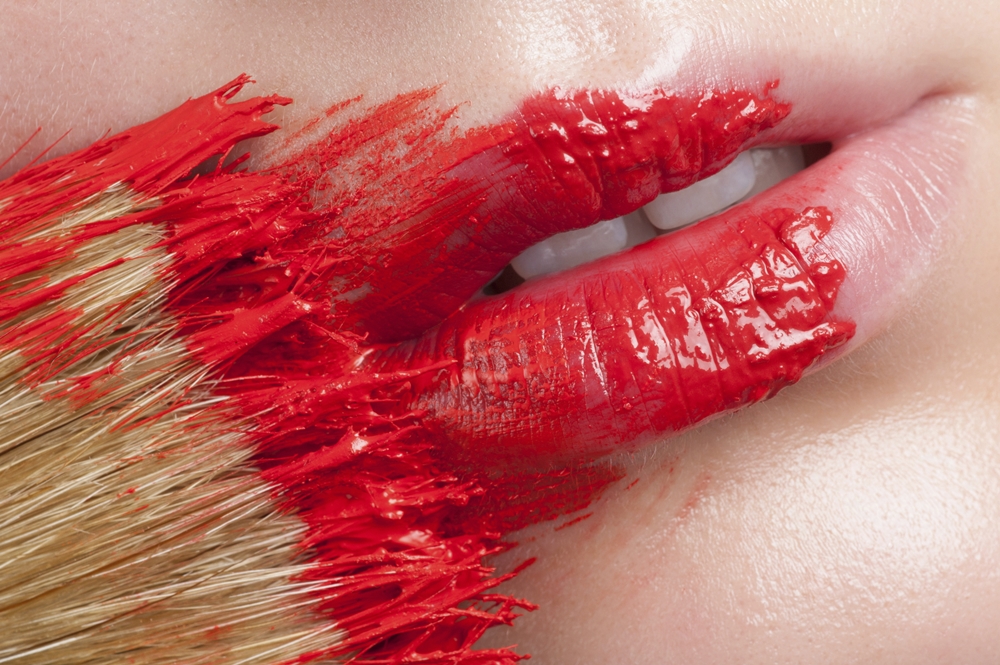 Red Paint on Lips