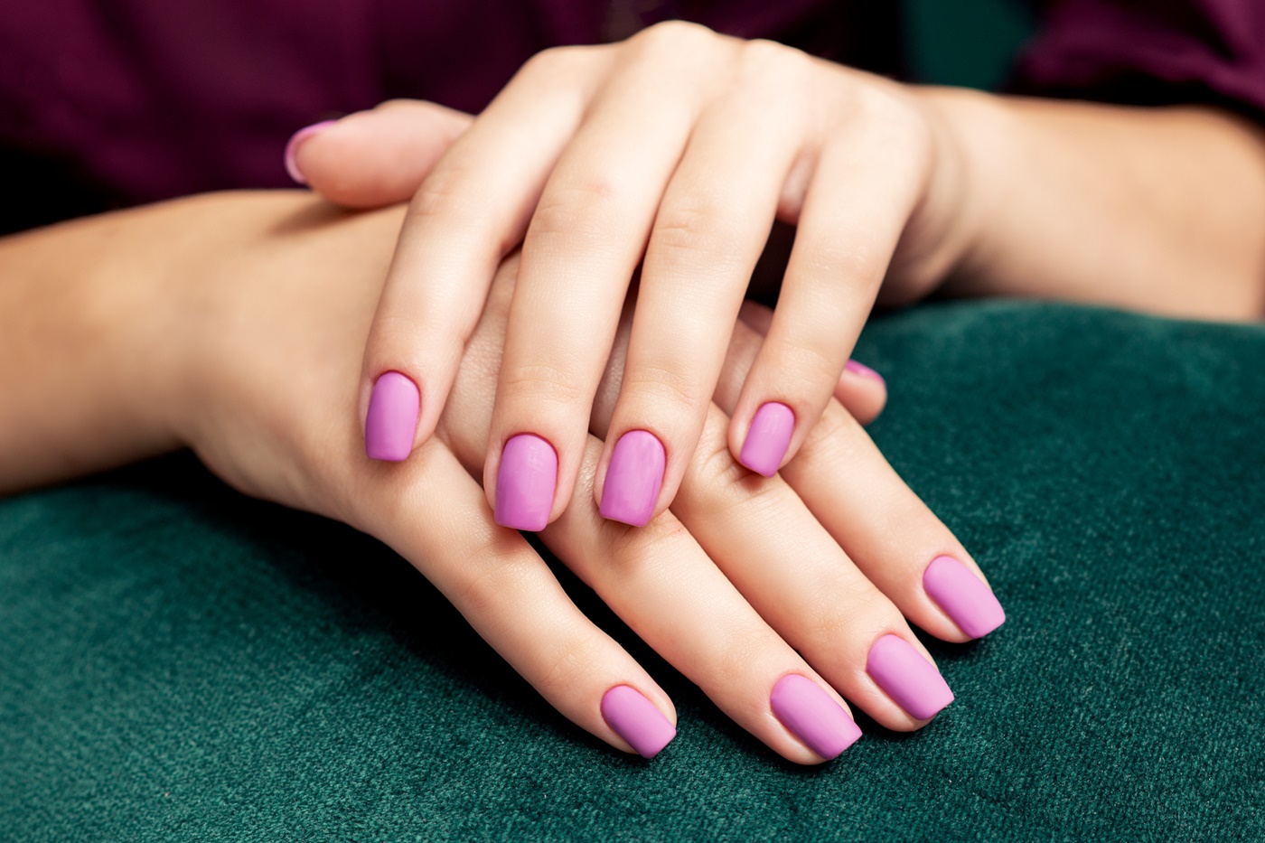 Beautiful Manicure with Matte Pink Nails
