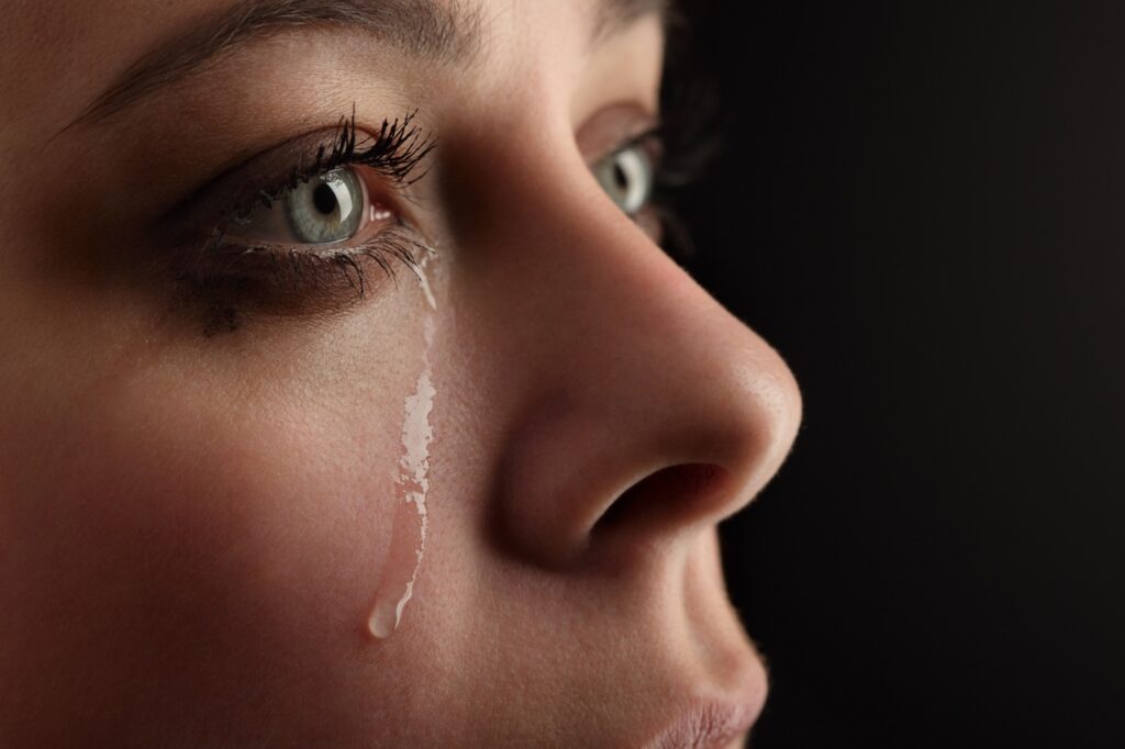 Up Close of Woman Crying