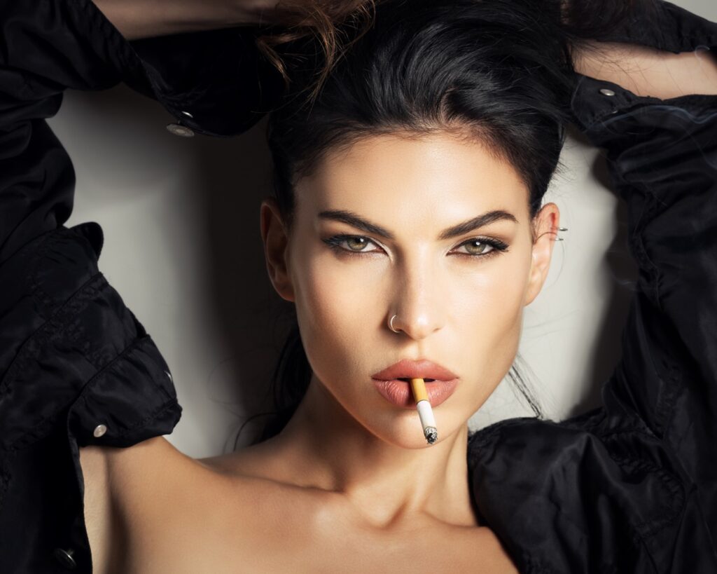 Sexy Woman with Cigarette